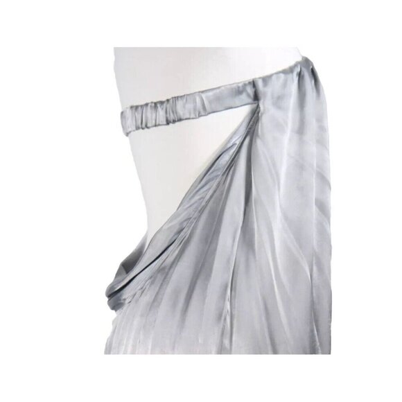 Stella McCartney Womens IT42 Gray Satin Strapless Mini Dress & Bomber Jacket 2PC - Picture 6 of 11